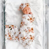 Newborn Swaddle Set (with matching beanie and headband)