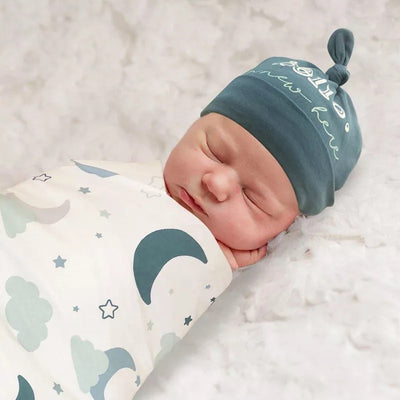 Newborn Swaddle Set (with matching beanie or headband)